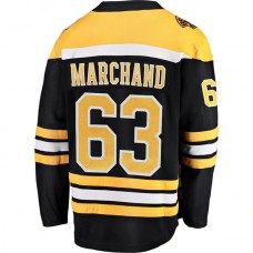 B.Bruins #63 Brad Marchand Fanatics Branded Breakaway Player Jersey Black Stitched American Hockey Jerseys