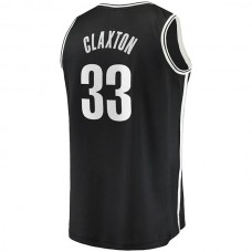 B.Nets #33 Nicolas Claxton Fanatics Branded Fast Break Player Jersey Icon Edition Black Stitched American Basketball Jersey