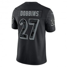 B.Ravens #27 J.K. Dobbins Black RFLCTV Limited Jersey Stitched American Football Jerseys