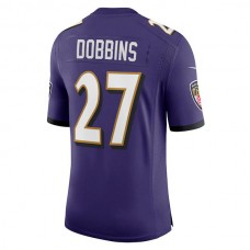 B.Ravens #27 J.K. Dobbins Purple Vapor Limited Jersey Stitched American Football Jerseys