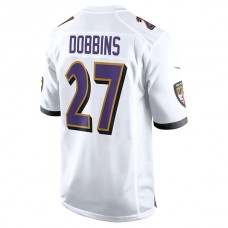 B.Ravens #27 J.K. Dobbins White Game Jersey Stitched American Football Jerseys