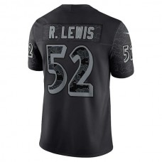 B.Ravens #52 Ray Lewis Black Retired Player RFLCTV Limited Jersey Stitched American Football Jerseys