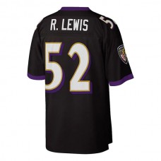 B.Ravens #52 Ray Lewis Mitchell & Ness Black 2004 Authentic Throwback Retired Player Jersey Stitched American Football Jerseys