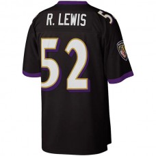 B.Ravens #52 Ray Lewis Mitchell & Ness Black Legacy Replica Jersey Stitched American Football Jerseys