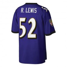 B.Ravens #52 Ray Lewis Mitchell & Ness Purple Big & Tall 2000 Retired Player Replica Jersey Stitched American Football Jerseys