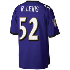 B.Ravens #52 Ray Lewis Mitchell & Ness Purple Legacy Replica Jersey Stitched American Football Jerseys