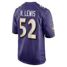 B.Ravens #52 Ray Lewis Purple Retired Player Jersey Stitched American Football Jerseys