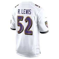 B.Ravens #52 Ray Lewis White Retired Player Game Jersey Stitched American Football Jerseys