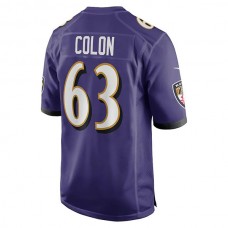 B.Ravens #63 Trystan Colon Purple Game Player Jersey Stitched American Football Jerseys