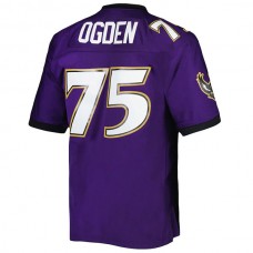 B.Ravens #75 Jonathan Ogden Mitchell & Ness Purple 1996 Legacy Replica Jersey Stitched American Football Jerseys