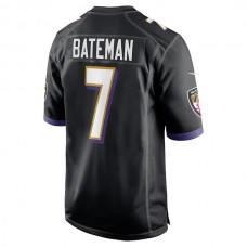 B.Ravens #7 Rashod Bateman Black Game Player Jersey Stitched American Football Jerseys