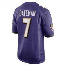 B.Ravens #7 Rashod Bateman Purple Game Player Jersey Stitched American Football Jerseys
