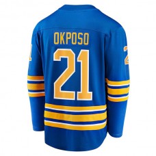 B.Sabres #21 Kyle Okposo Fanatics Branded Home Breakaway Jersey Royal Stitched American Hockey Jerseys