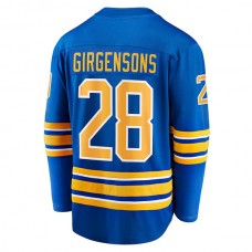 B.Sabres #28 Zemgus Girgensons Fanatics Branded Home Breakaway Player Jersey Royal Stitched American Hockey Jerseys