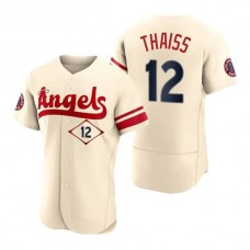Baseball Jerseys Men Los Angeles Angels #12 Matt Thaiss Cream Stitched 2022 City Connect Jersey