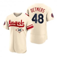 Baseball Jerseys Men Los Angeles Angels #48 Reid Detmers Cream Stitched 2022 City Connect Jersey