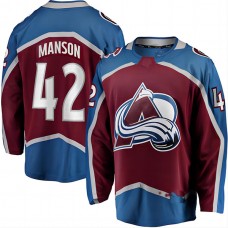 C.Avalanche #42 Josh Manson Fanatics Branded Home Breakaway Player Jersey Burgundy Stitched American Hockey Jerseys