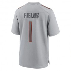 C.Bears #1 Justin Fields Gray Atmosphere Fashion Game Jersey Stitched American Football Jerseys
