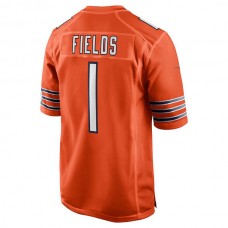 C.Bears #1 Justin Fields Orange Player Game Jersey Stitched American Football Jerseys