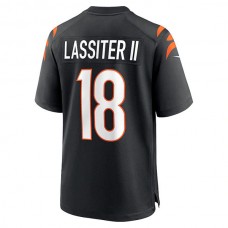 C.Bengals #18 Kwamie Lassiter II Black Game Player Jersey Stitched American Football Jerseys