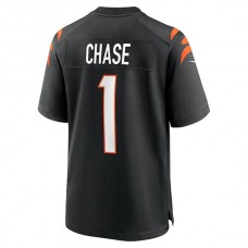 C.Bengals #1 Ja'Marr Chase Black Game Jersey Stitched American Football Jerseys