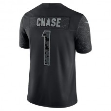 C.Bengals #1 Ja'Marr Chase Black RFLCTV Limited Jersey Stitched American Football Jerseys