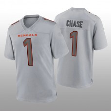 C.Bengals #1 Ja'Marr Chase Gray Atmosphere Game Jersey Stitched American Football Jerseys