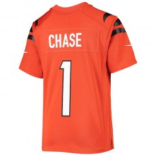 C.Bengals #1 Ja'Marr Chase Orange 2021 Draft First Round Pick Alternate Game Jersey Stitched American Football Jerseys