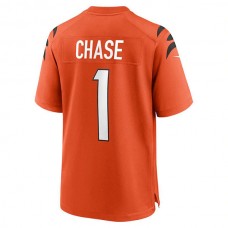 C.Bengals #1 Ja'Marr Chase Orange Game Jersey Stitched American Football Jerseys