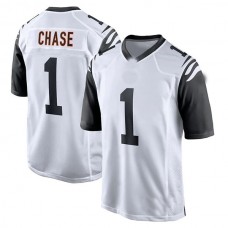 C.Bengals #1 Ja'Marr Chase White Alternate Game Player Jersey Stitched American Football Jerseys