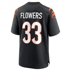 C.Bengals #33 Tre Flowers Black Game Jersey Stitched American Football Jerseys