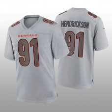 C.Bengals #91 Trey Hendrickson Gray Atmosphere Game Jersey Stitched American Football Jerseys