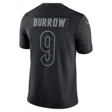 C.Bengals #9 Joe Burrow Black RFLCTV Limited Jersey Stitched American Football Jerseys