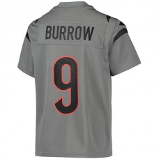 C.Bengals #9 Joe Burrow Gray Inverted Team Game Jersey Stitched American Football Jerseys