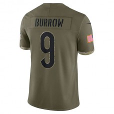 C.Bengals #9 Joe Burrow Olive 2022 Salute To Service Limited Jersey Stitched American Football Jerseys