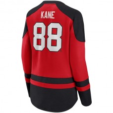 C.Blackhawks #88 Patrick Kane Fanatics Branded Lace-Up Raglan Sweatshirt Red Black Stitched American Hockey Jerseys