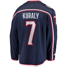 C.Blue Jackets #7 Sean Kuraly Fanatics Branded Home Breakaway Player Jersey Navy Stitched American Hockey Jerseys
