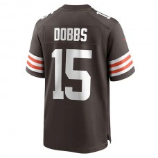 C.Browns #15 Joshua Dobbs Brown Game Jersey Stitched American Football Jerseys
