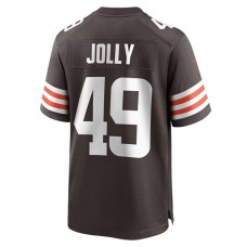 C.Browns #49 Shaun Jolly Brown Game Player Jersey Stitched American Football Jerseys