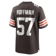 C.Browns #57 Brock Hoffman Brown Game Player Jersey Stitched American Football Jerseys
