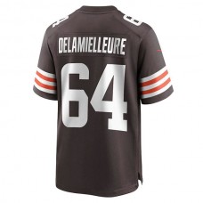 C.Browns #64 Joe DeLamielleure Brown Game Retired Player Jersey Stitched American Football Jerseys