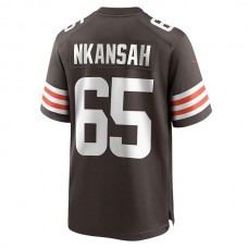 C.Browns #65 Elijah Nkansah Brown Game Player Jersey Stitched American Football Jerseys