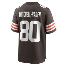 C.Browns #80 Zaire Mitchell-Paden Brown Game Player Jersey Stitched American Football Jerseys