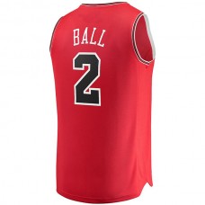 C.Bulls #2 Lonzo Ball Fanatics Branded 2021-22 Fast Break Road Replica Jersey Red Stitched American Basketball Jersey