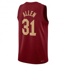 C.Cavaliers #31 Jarrett Allen 2022-23 Swingman Jersey Wine Icon Edition Stitched American Basketball Jersey