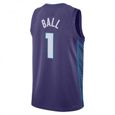 C.Hornets #1 LaMelo Ball Jordan Brand 2022-23 Statement Edition Swingman Jersey Purple Stitched American Basketball Jersey