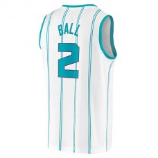 C.Hornets #2 LaMelo Ball Fanatics Branded 2020-21 Fast Break Replica Player Jersey Association Edition White Stitched American Basketball Jersey