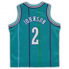 C.Hornets #2 Larry Johnson Mitchell & Ness Infant 1992-93 Hardwood Classics Retired Player Jersey Teal Stitched American Basketball Jersey