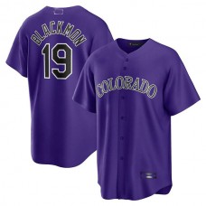 Colorado Rockies #19 Charlie Blackmon Purple Alternate Replica Player Name Jersey Baseball Jerseys