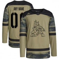 Custom A.Coyotes Military Appreciation Team Authentic Custom Practice Jersey Camo Stitched American Hockey Jerseys